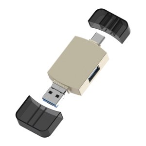 Adaptateur 3 en 1 USB-C / Type-C vers USB + Micro USB OTG Lecteur de carte TF / SD