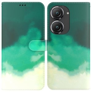 Pour Asus Zenfone 9 Étui de téléphone en cuir à rabat à motif aquarelle