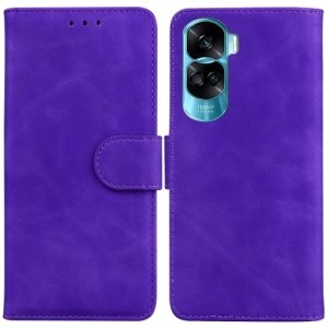 Pour Honor 90 Lite Skin Feel Étui de téléphone en cuir à rabat de couleur pure