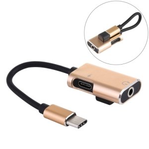 J-053 3A Type-C vers Type-C Câble adaptateur audio de charge jack 3,5 mm