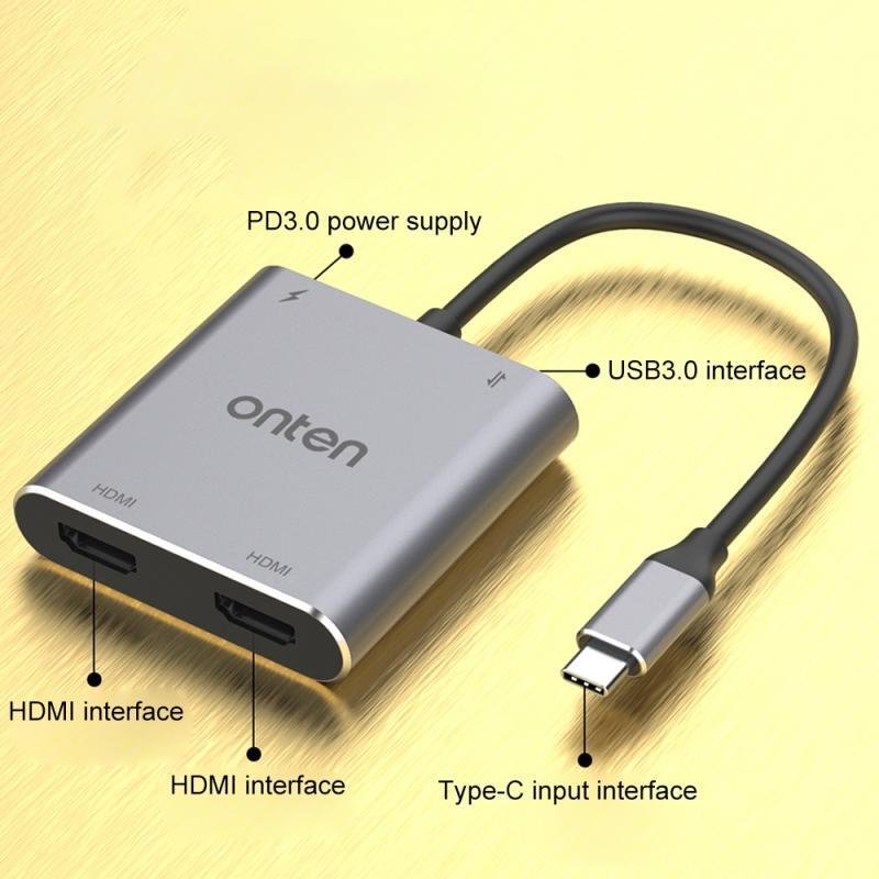 Onten OTN-9175K 4-in-1 USB-C to Dual HDMI Converter